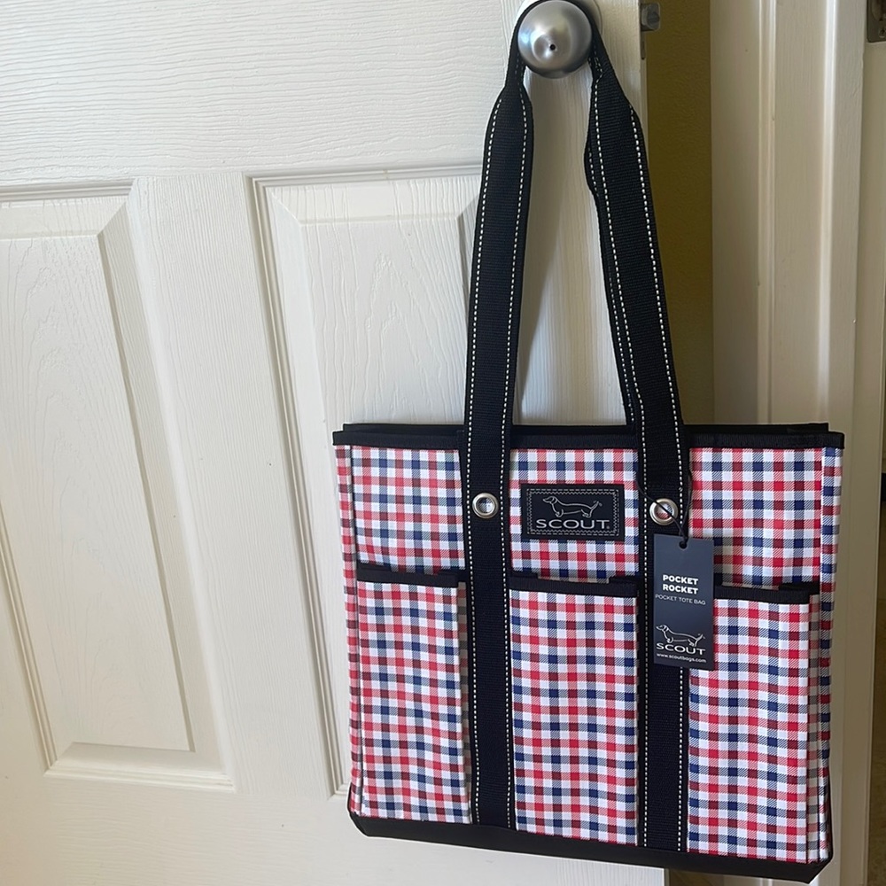 NWT red and blue scout bag